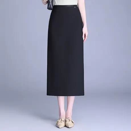 气质开叉直筒包臀裙女半身裙2025秋季新款高腰显瘦中长通勤一步裙图片