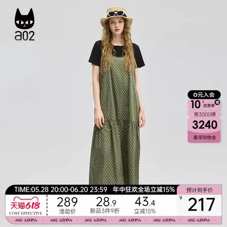 a02宽松通勤风连衣裙2025新款今年流行爆款两件套设计感裙子图片