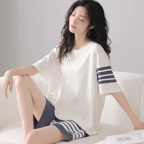 南极人睡衣女夏天莫代尔冰丝短袖可外穿家居服套装2023年新款夏季商品大图