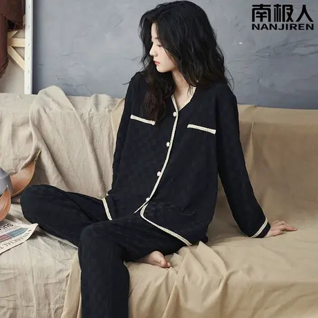 睡衣女春秋款女款 纯棉 女士长袖可外穿骄贵家居服秋冬款2023新款商品大图