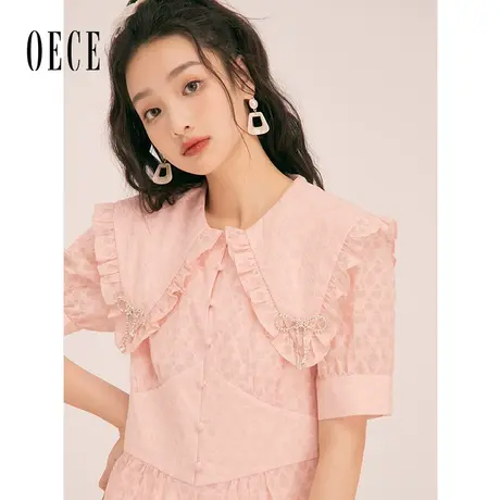 Oece法式甜美裙子2023春夏新款女装高级感气质设计感小众连衣裙长图片