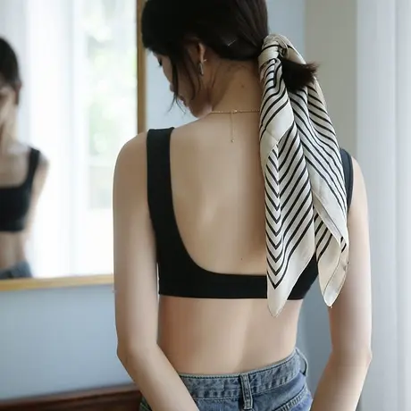 抹胸内衣女美背吊带背心带胸垫一体式莫代尔打底裹胸内搭夏季薄款图片