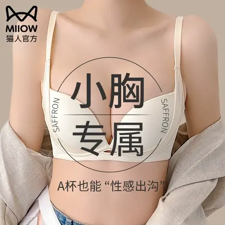 猫人内衣女聚拢小胸秋冬季穿出圆圆胸收副乳提拉半杯显大无痕文胸商品大图