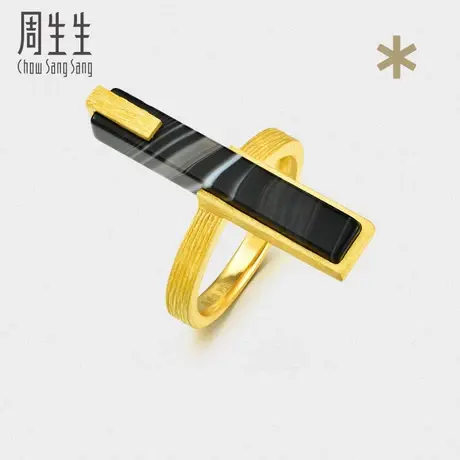 周生生珠宝黄金足金g*系列玛瑙黄金戒指90261R定价图片