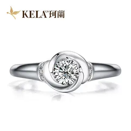 【天使之翼戒托】珂兰 白18K金钻戒戒托女铂金戒指空托婚戒订制图片