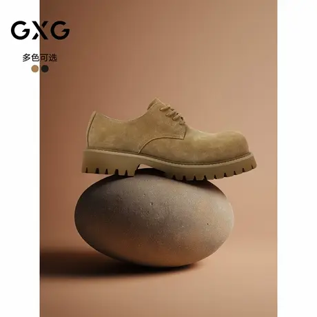 GXG通勤男鞋时尚休闲德比鞋正装时尚增高大头皮鞋图片