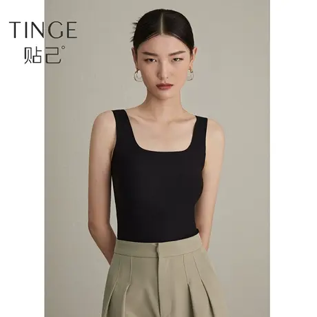 TINGE【拥抱云朵】方领无痕美背吊带背心女带胸垫打底内搭内衣图片