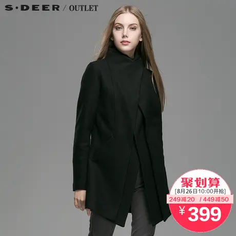 s.deer【聚】圣迪奥专柜正品女双襟设计感复古大衣S14381712图片