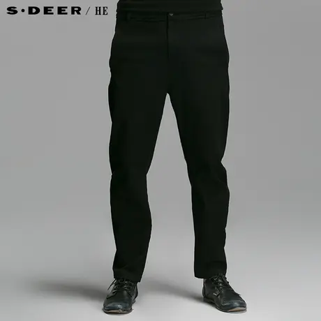 sdeerhe圣迪奥男装2017秋装休闲简约舒适纯色宽松长裤H14370862图片
