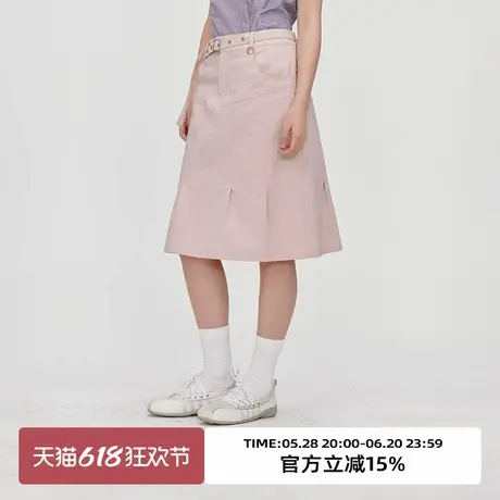 omont蛋挞家复古仿牛仔工装鱼尾半身裙2025夏小众高腰显瘦中裙子图片