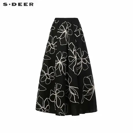 【好物体验专享】sdeer圣迪奥25年新品田园风绣花长裙S253Z1113图片