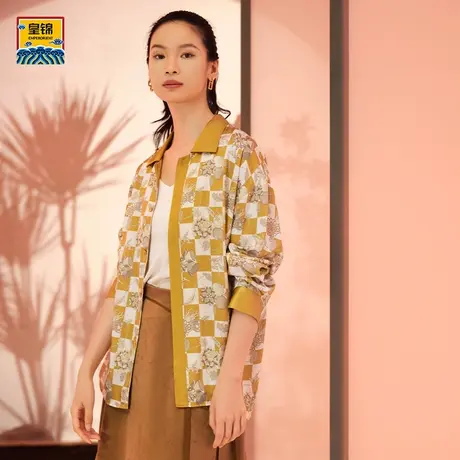 爱慕皇锦睡衣女含桑蚕丝印花翻领长袖衬衫-四季三多系列HJ21438商品大图