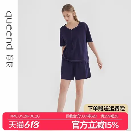 淳度【复古丹宁】睡衣女夏2025新款短袖可外穿夏天家居服套装薄款图片