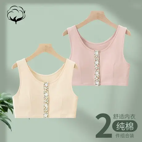 妈妈内衣文胸中年妇女老年人无钢圈聚拢胸罩薄无痕前扣背心式大码图片