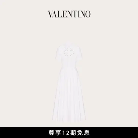 【新品】华伦天奴VALENTINO女士棉质府绸立体堆花工艺迷笛连衣裙图片