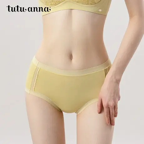 tutuanna中腰女生内裤 MRS配套透气全棉裆三角裤纯色小裤图片