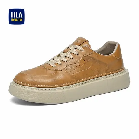 HLA/海澜之家男鞋新款春季经典百搭厚底板鞋舒适耐磨休闲小白鞋图片