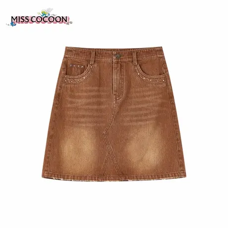 【七七酱专享】MISSCOCOON蓝精灵联名短裙包臀牛仔半身裙图片