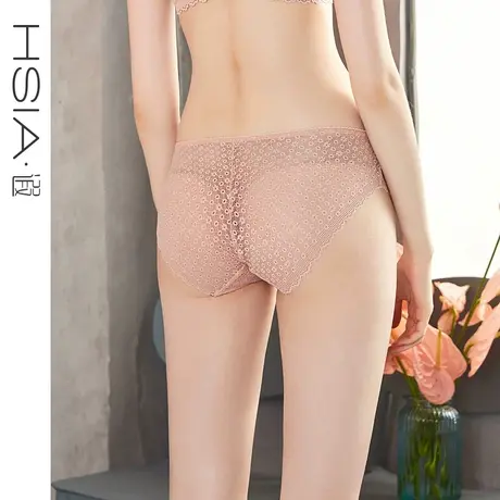 【蒲公英】遐全蕾丝三角裤女纯棉裆轻薄款透气无痕包臀中腰内裤女图片