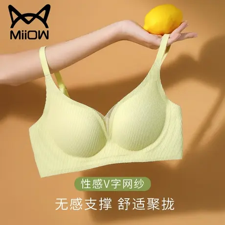 猫人内衣女小胸聚拢显大无痕无钢圈收副乳防下垂固定杯美背文胸罩商品大图