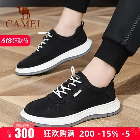 Camel/骆驼男鞋2025春季新款免系带时尚休闲鞋舒适透气厚底布鞋男图片