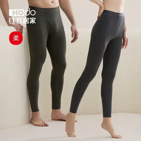 【柔感】红豆男士秋裤薄款莫代尔抗静电女保暖裤衬裤毛裤打底裤图片