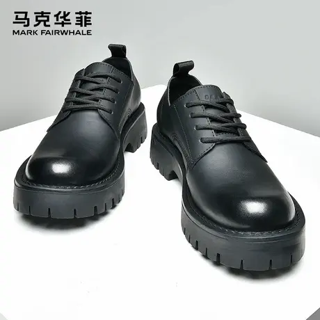 马克华菲皮鞋男休闲厚底男鞋2025新款大头鞋子男款增高男士德比鞋图片