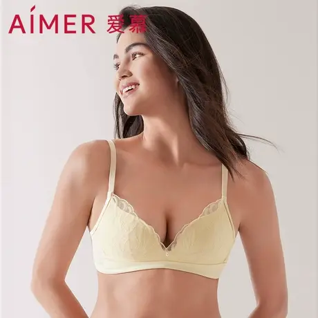 爱慕内衣女缎舞无钢圈薄模杯洞洞小胸聚拢文胸胸罩AM178271图片