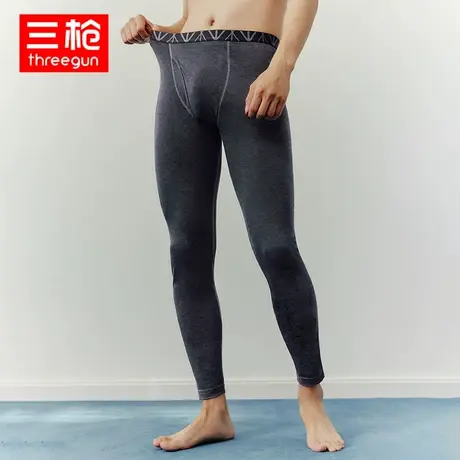 三枪保暖裤秋冬恒暖薄绒男打底裤高弹力宽边橡筋贴身加肥保暖长裤商品大图