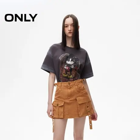 ONLY2024夏季新款时尚潮酷做旧水洗A字短裙半身裙女|124216019图片