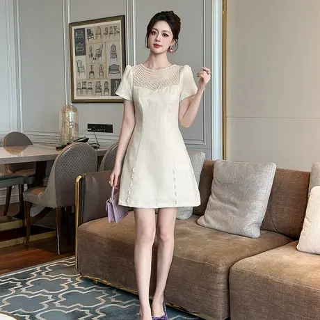钉珠小礼服连衣裙夏季图片