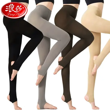 浪莎浪莎踩脚打底丝袜女春秋冬季连裤袜女防勾丝天鹅绒中厚脚蹬袜图片