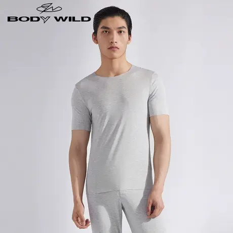BODYWILD莫代尔男士睡衣家居服上衣打底男生基础款ZBN12WK1A商品大图