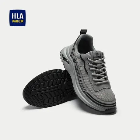HLA/海澜之家抽绳系带休闲鞋25新款橡胶发泡底时尚户外运动鞋男鞋图片