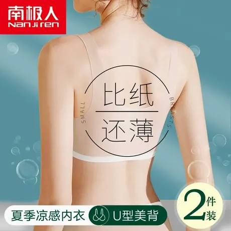 无痕内衣女薄款夏季透气冰丝运动大胸显小美背心式超薄聚拢文胸罩图片