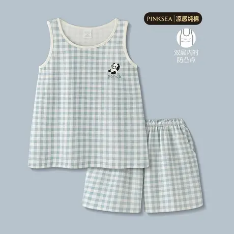 全棉睡衣女款2025新款夏凉感纯棉无袖背心短裤套装夏季吊带家居服图片