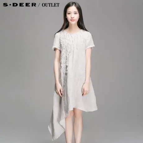 【独家】sdeer圣迪奥专柜正品女春装文艺范斜摆连衣裙5161208图片