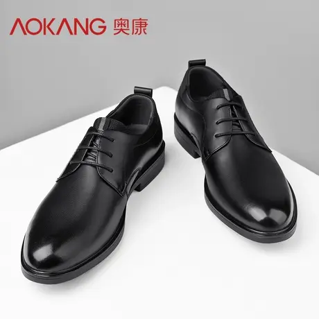 奥康皮鞋男士商务正装春季复古英伦增高休闲上班鞋男款结婚新郎鞋商品大图
