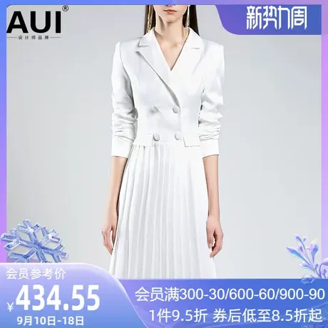 欧洲站气质女神范白色西装裙收腰百褶连衣裙女2022年春装新款女装图片