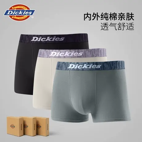 Dickies纯棉男士内裤平角裤青少年透气夏季运动个性四角裤头男款图片