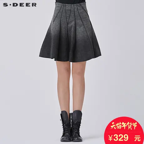 s.deer 圣迪奥女装A字裙气质短裙高腰半身裙S16481386图片