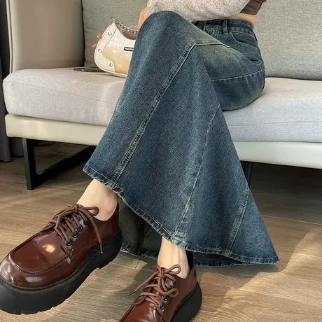 复古设计感包臀鱼尾半身裙女2023年秋冬新款中长款高腰牛仔长裙潮图片