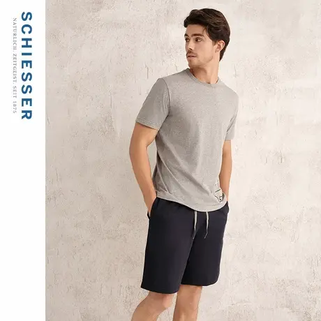 SCHIESSER舒雅25年春夏新品男士纯棉软糯亲肤透气印花家居服套装图片