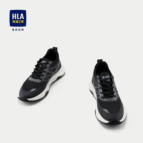HLA/海澜之家时尚系带休闲鞋平跟透气网布内里运动鞋子男图片