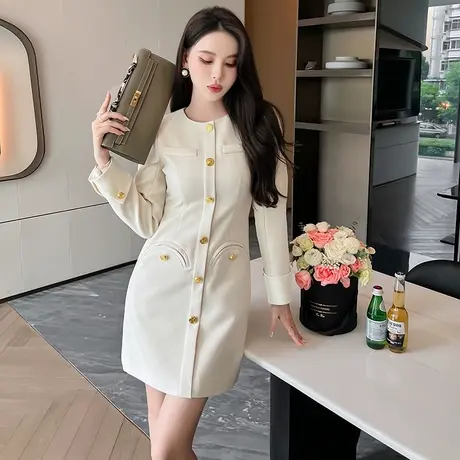 小香风显瘦西装连衣裙秋季新款小众轻奢女神范气质修身名媛包臀裙图片