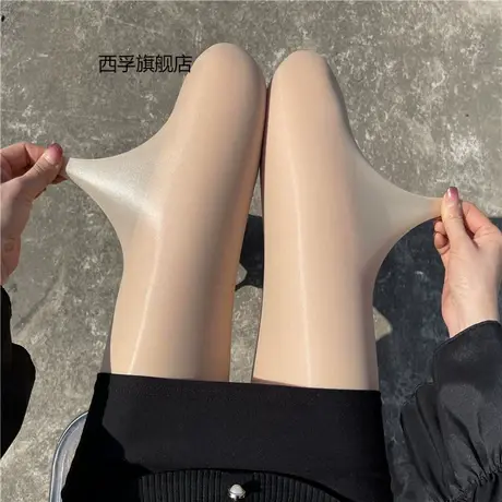 极光马油丝袜光腿神器夏季薄款肉丝油亮光滑性感防勾丝黑丝连裤袜图片