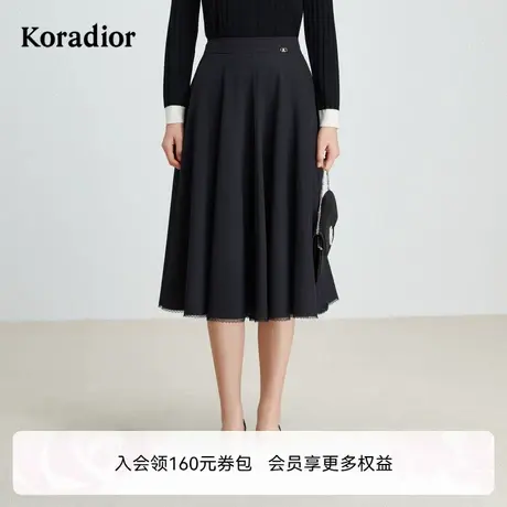 【商场同款】Koradior珂莱蒂尔秋季新款气质通勤百搭半身裙A字裙图片