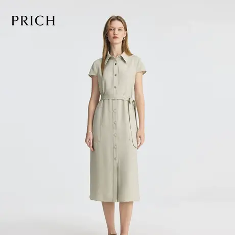 【超能小太阳】PRICH时尚淡人通勤衬衫连衣裙2025夏新款收腰长裙图片