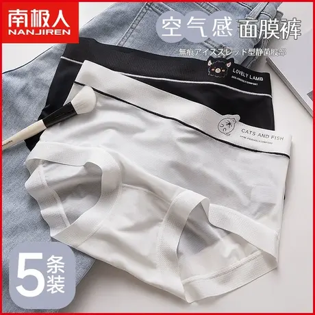 南极人内裤女士紫杉醇抗菌裆透气网孔冰丝无痕少女生面膜三角短裤图片