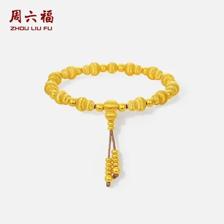 周六福黄金计价古法足金拉丝福禄连连转运生财葫芦手串节日礼物图片